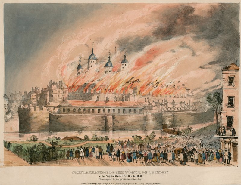 Torre do Incêndio de Londres, 1841 de English School