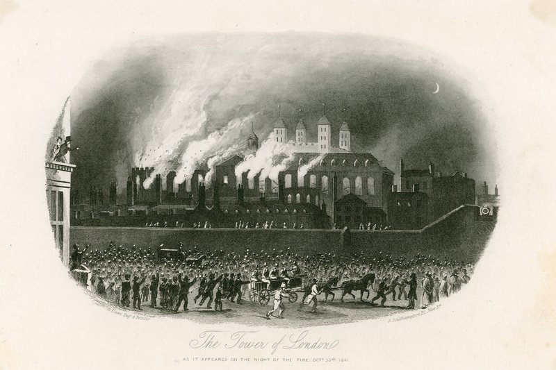 Torre do Incêndio de Londres, 1841 de English School