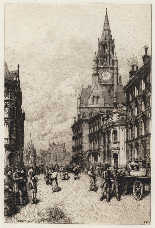 Câmara Municipal, Manchester (gravura) de English School