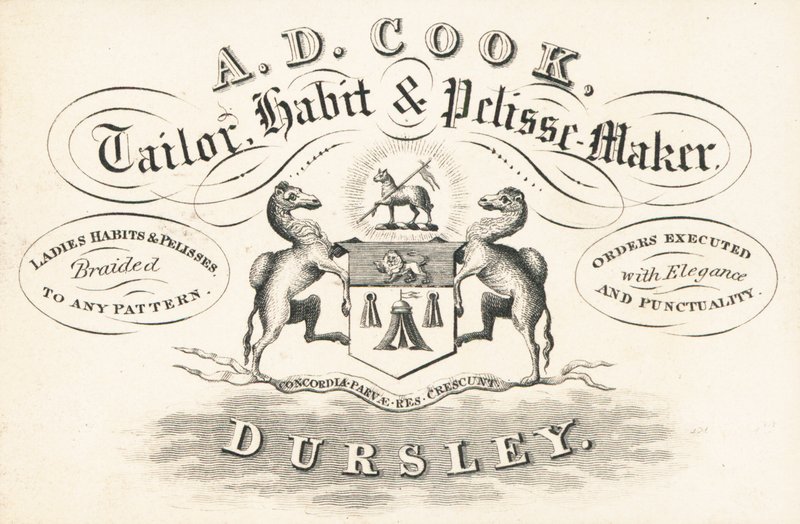 Cartão de comércio, AD Cook de English School