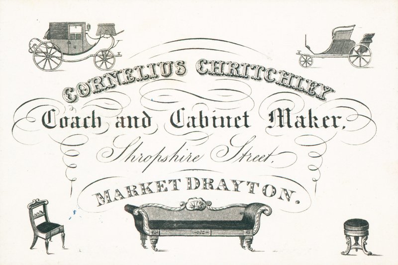 Cartão de comércio, Cornelius Critchley de English School