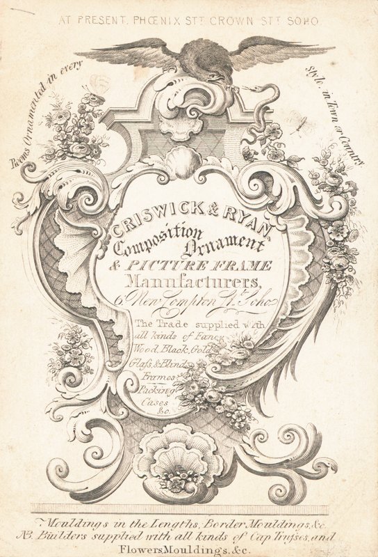 Cartão de comércio, Criswick & Ryan de English School