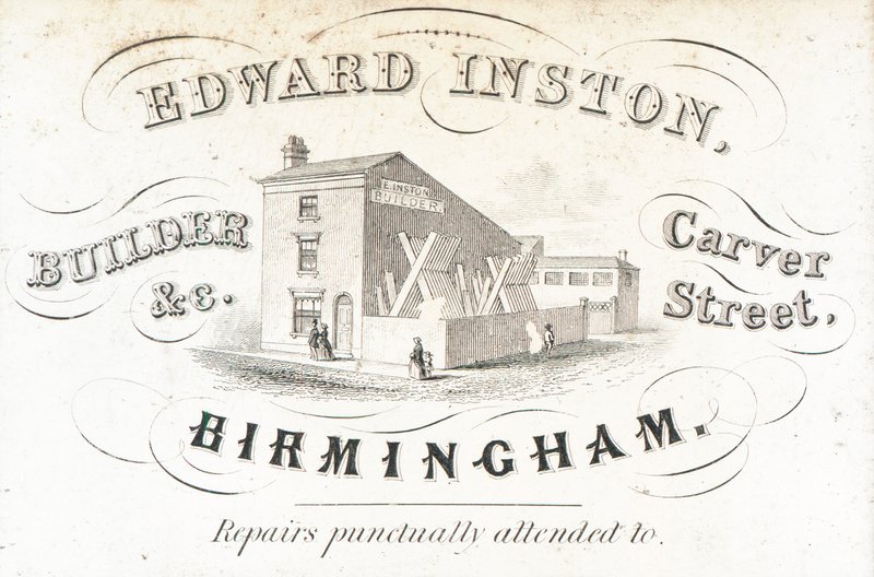 Cartão de comércio, Edward Inston de English School