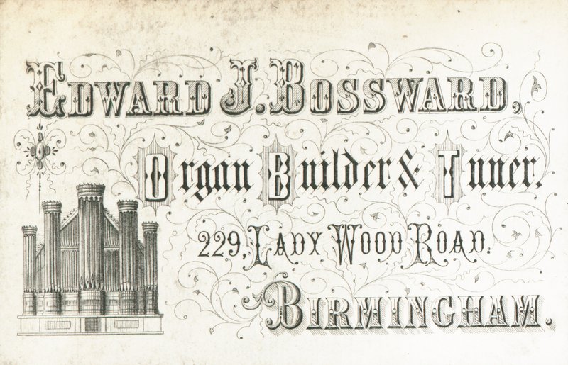 Cartão de comércio, Edward J Bossward de English School