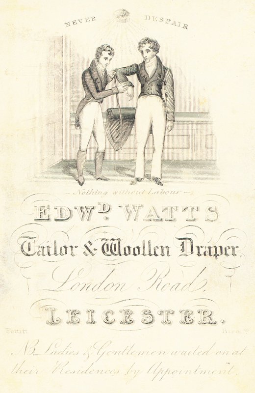Cartão de comércio, Edward Watts de English School