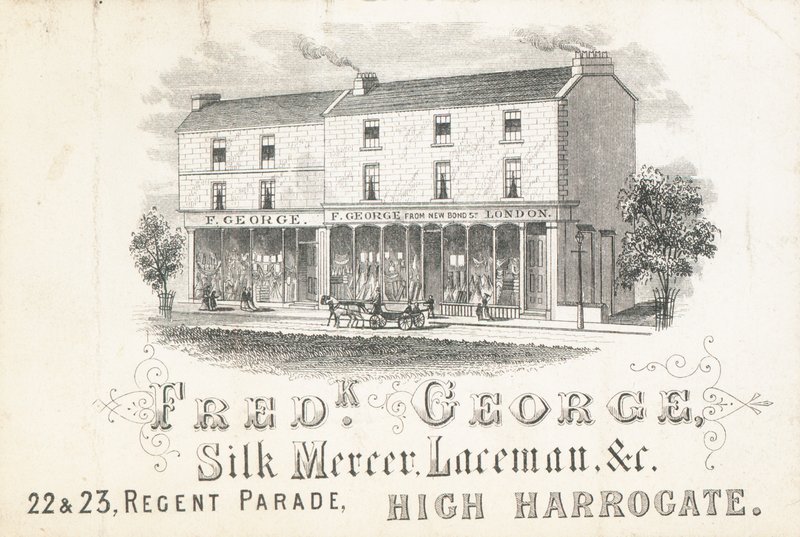 Cartão de comércio, Frederick George, comerciante de seda e rendas de English School