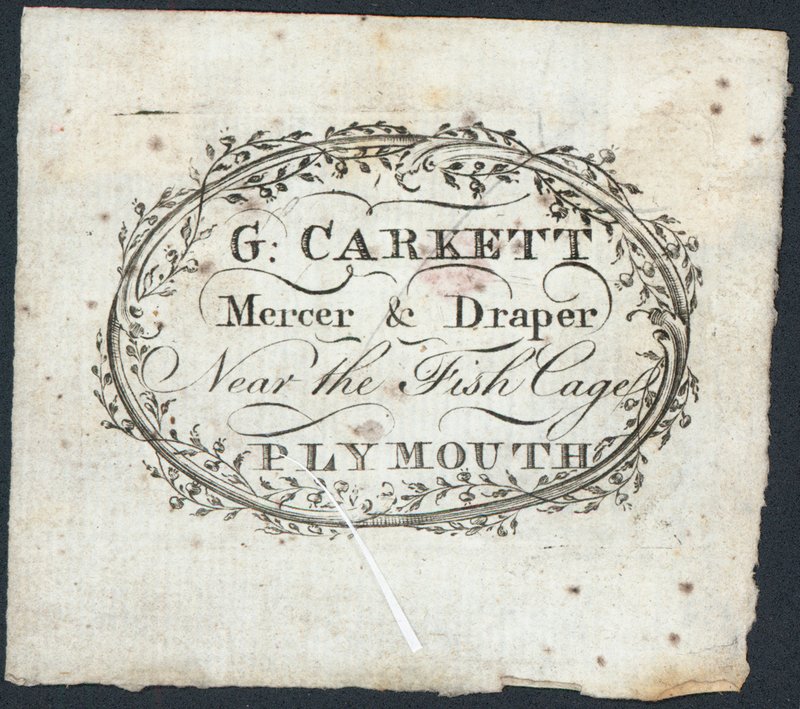 Cartão de comércio, G Carkett de English School