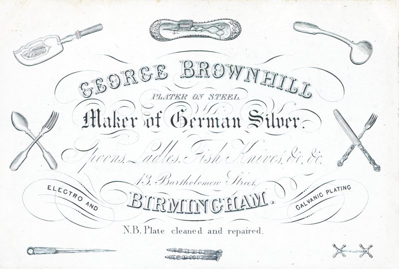 Cartão de comércio, George Brownhill de English School
