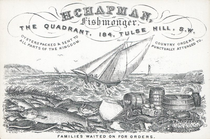 Cartão de comércio, H Chapman de English School