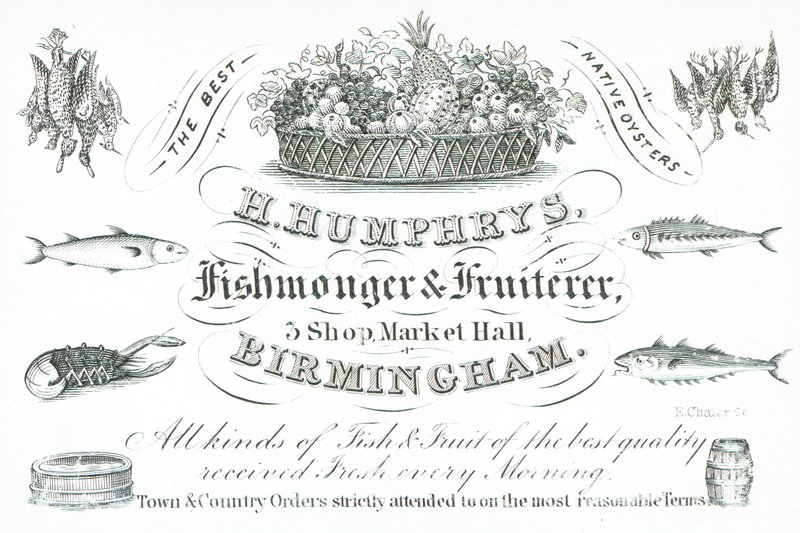 Cartão de comércio, H Humphreys de English School
