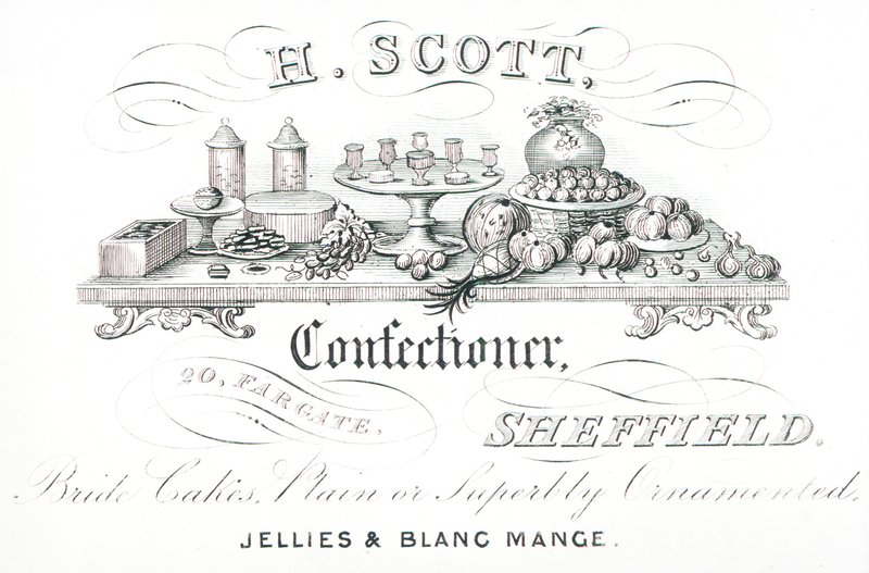 Cartão de comércio, H Scott de English School