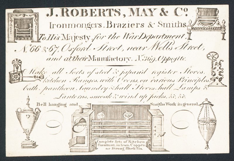 Cartão de comércio, J Roberts, May & Co de English School