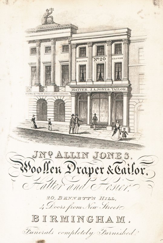 Cartão de comércio, John Allin Jones de English School