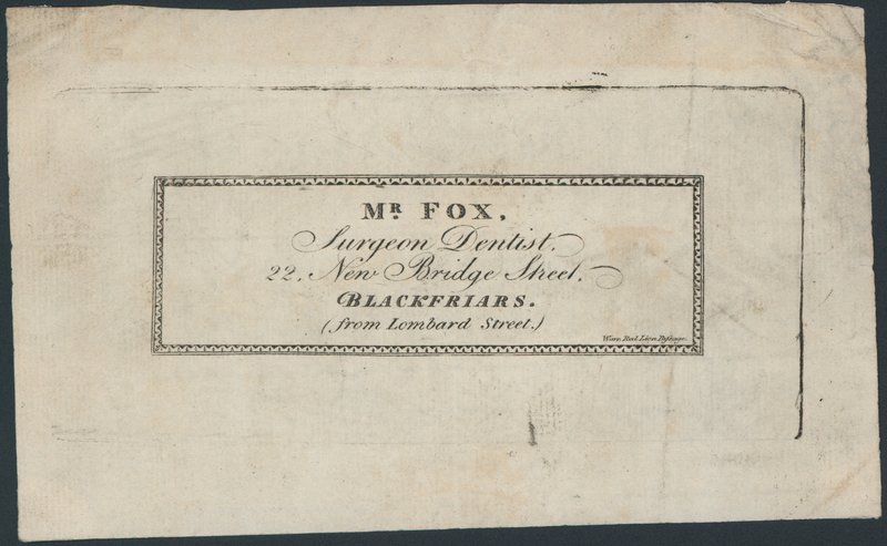 Cartão de comércio, o Sr. Fox de English School