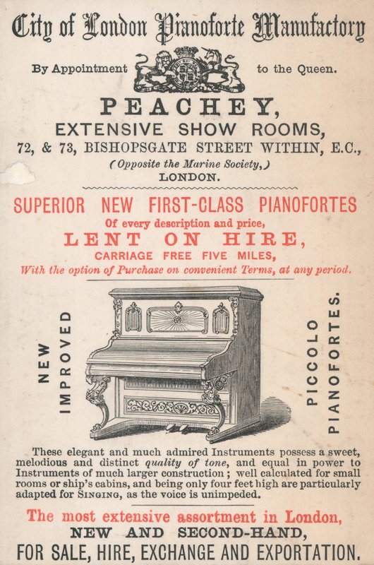Cartão de comércio, Peachey de English School