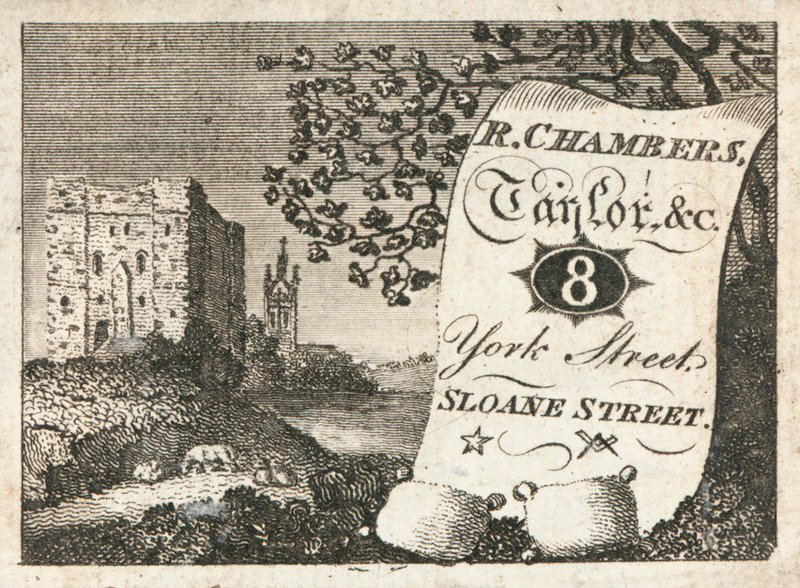 Cartão de comércio, R Chambers de English School