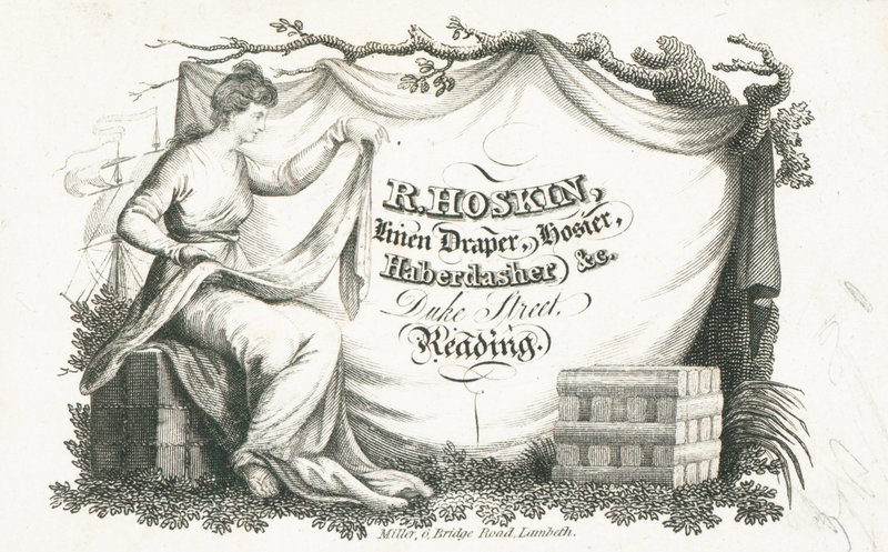Cartão de comércio, R Hoskin de English School