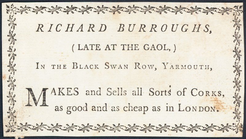 Cartão de comércio, Richard Burroughs de English School