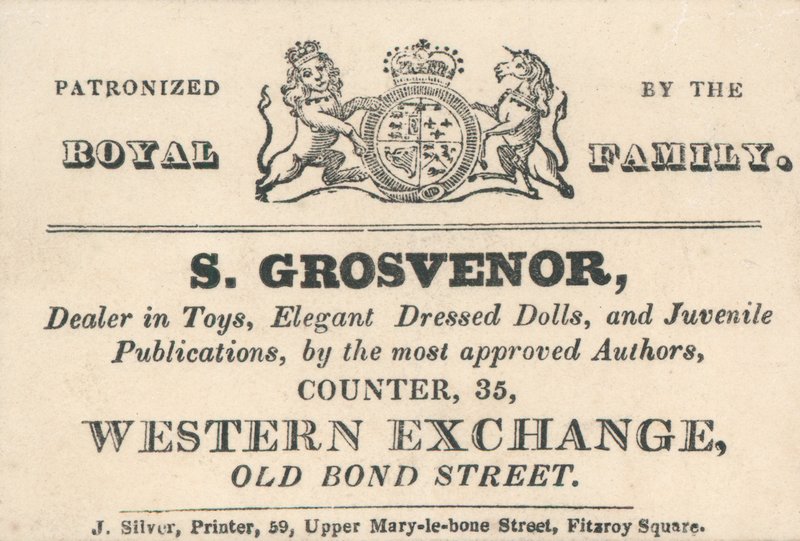 Cartão de comércio, S Grosvenor de English School
