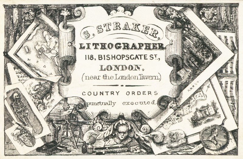 Cartão de comércio, S Straker de English School