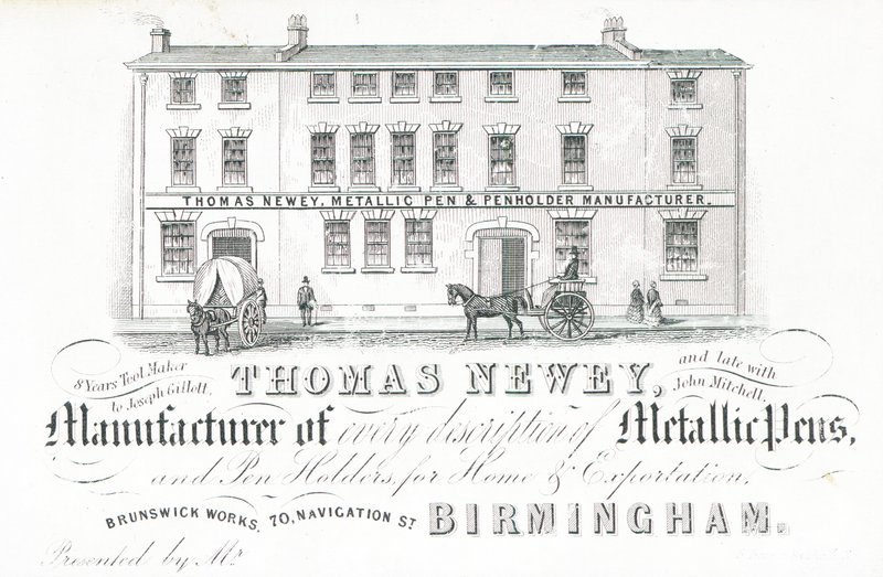 Cartão de comércio, Thomas Newey de English School