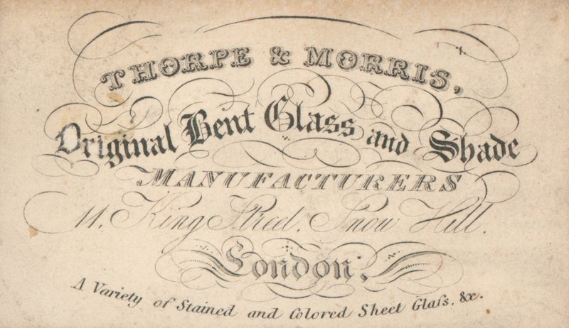 Cartão de comércio, Thorpe e Morris de English School