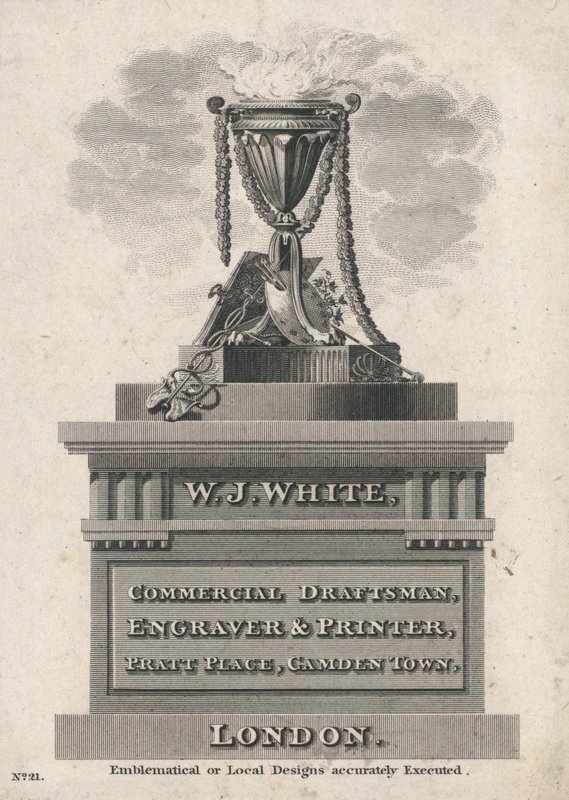 Cartão de comércio, WJ Branco de English School