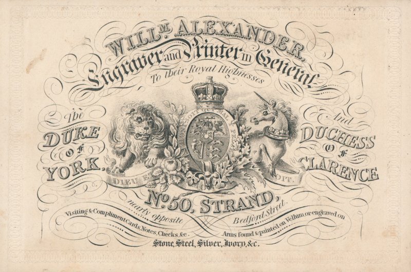 Cartão de comércio, William Alexander de English School