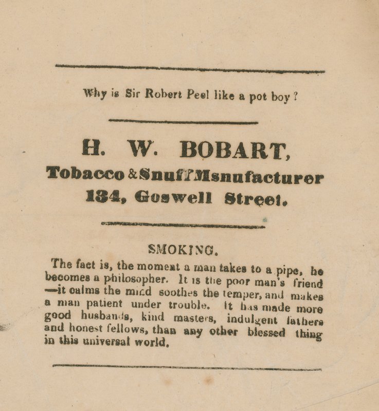 Cartão de comércio de HW Bobart de English School