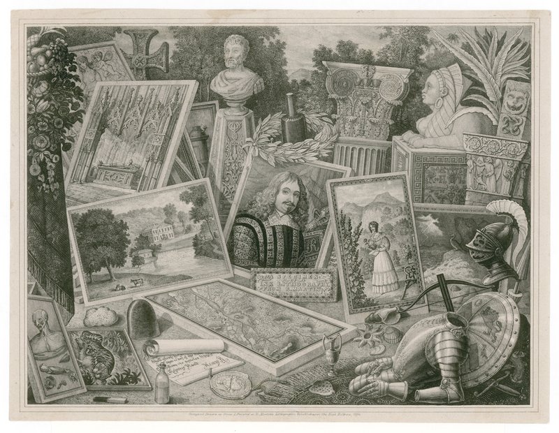 Cartão de comércio de Robert Martin, promovendo habilidades na arte litográfica, 1830 de English School