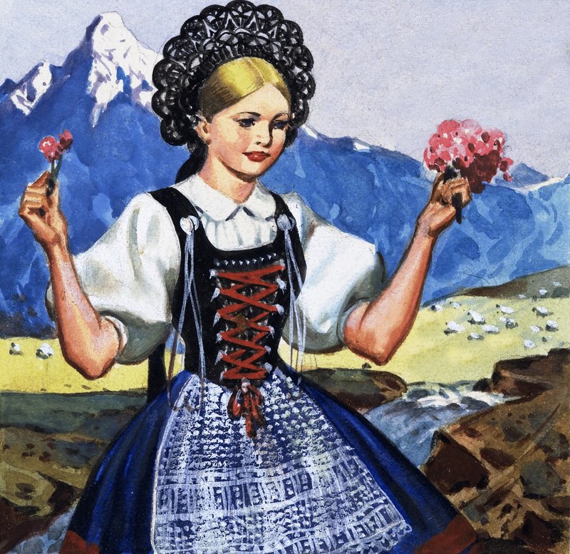 Traje tradicional da Suíça de English School
