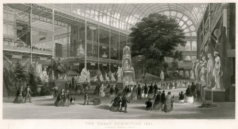 Transept Looking North, Grande Exposição, 1851 de English School