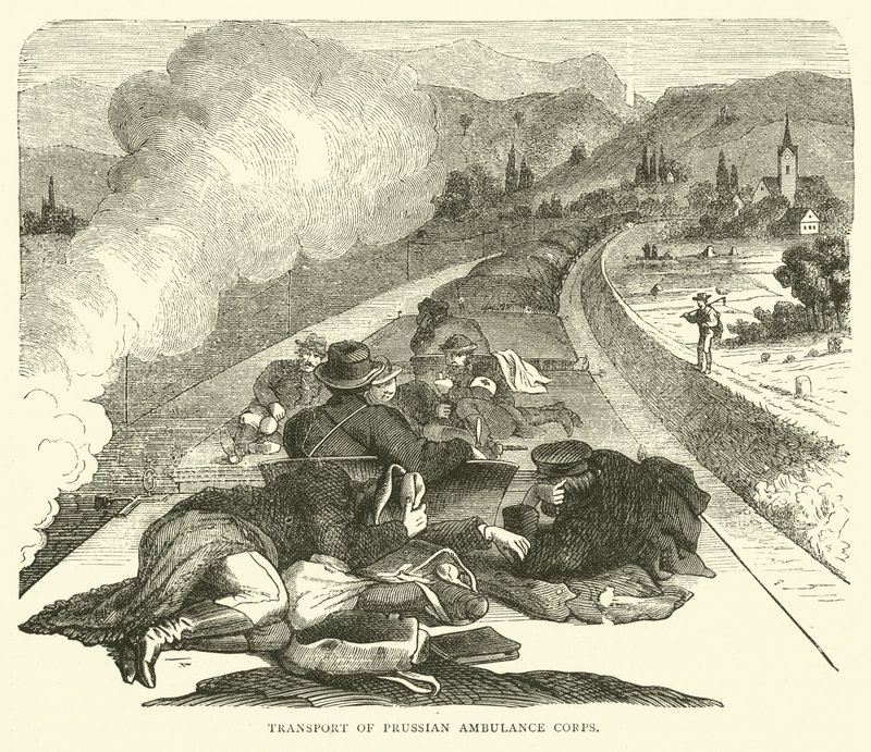 Transporte do Corpo de Ambulâncias Prussianas, novembro de 1870 de English School
