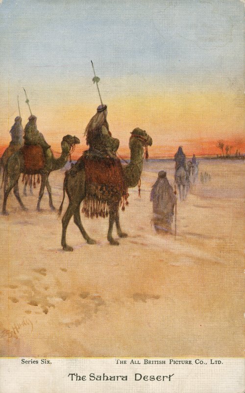 Viajantes no Deserto do Sara (cor litho) de English School