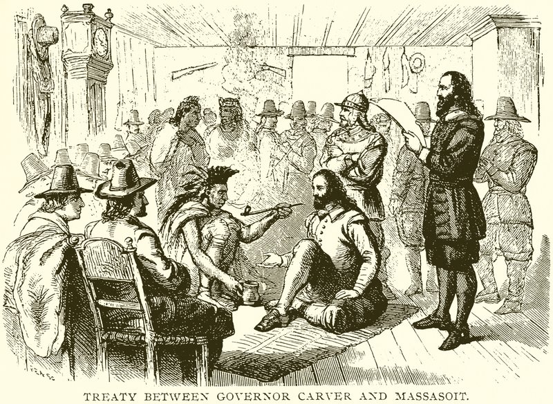 Tratado entre o governador Carver e Massasoit de English School