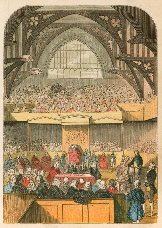 Julgamento de Warren Hastings no Westminster Hall de English School