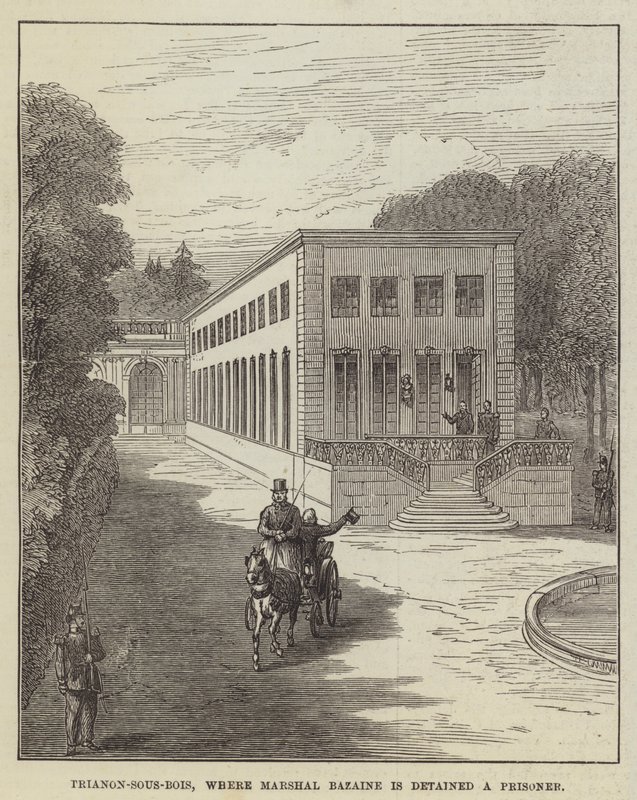 Trianon-sous-Bois, onde o Marechal Bazaine é detido um prisioneiro (gravura) de English School