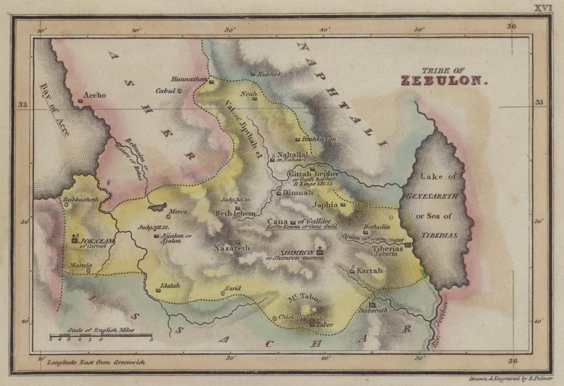 Tribe of Zebulon (gravura colorida) de English School