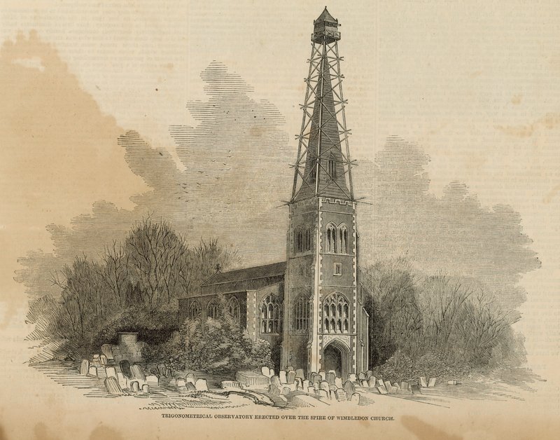 Observatório Trigonométrico erigido sobre a torre da Igreja de Wimbledon de English School
