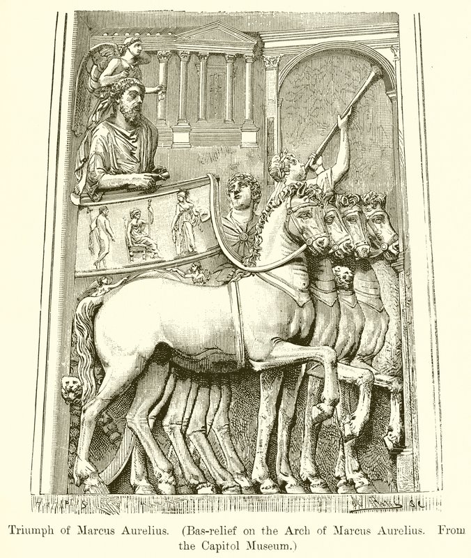 Triunfo de Marco Aurélio. (Baixo-relevo do Arco de Marco Aurélio. Do Museu do Capitólio) de English School