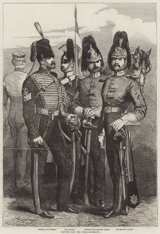 Tropas para a Guerra, Cavalaria (gravura) de English School