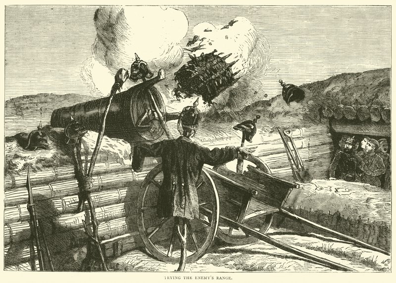 Experimentando o alcance dos inimigos, outubro de 1870 de English School