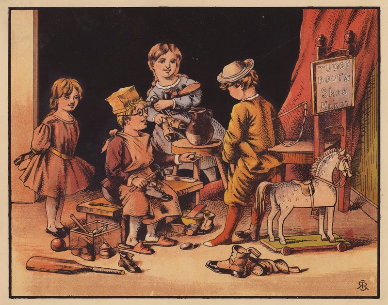 Tudge Shoemaker (litografia a cores) de English School