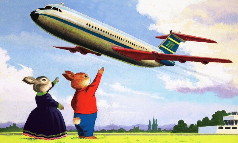 Tufty acenando para aeronaves de English School