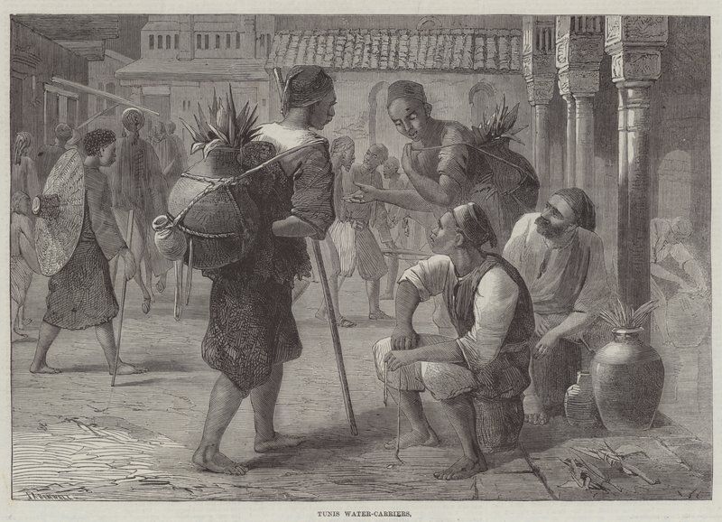 Tunis Water-Carriers (gravura) de English School