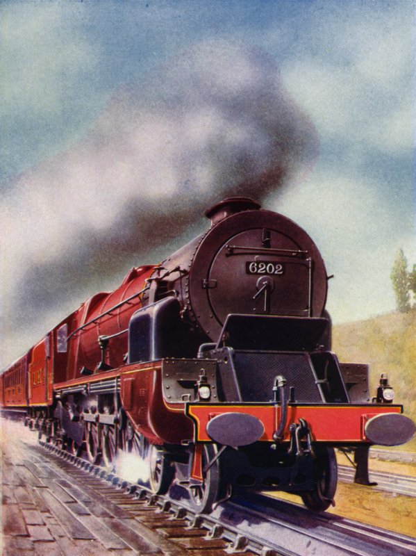 Locomotiva a vapor 4-6-2 do Pacífico da London, Midland e Scottish Railway (cor litho) de English School