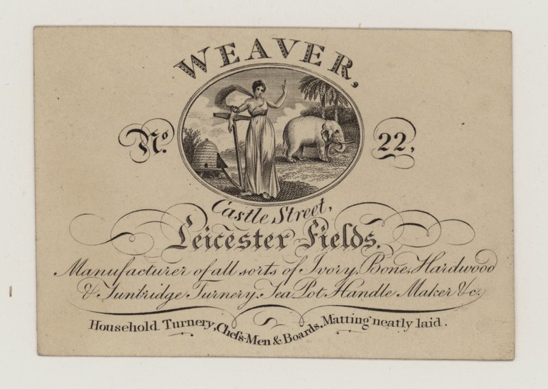 Turner, Weaver, cartão de comércio de English School