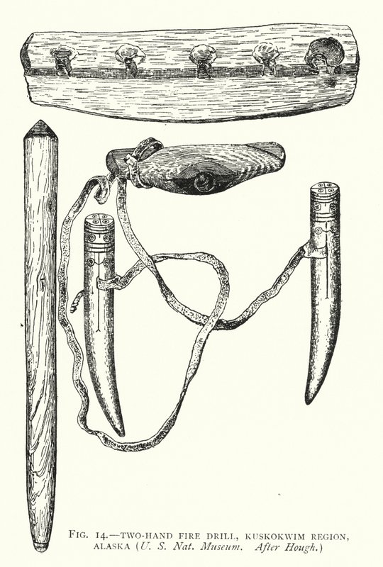 Exercício de duas mãos, Região de Kuskokwim, Alasca (litho) de English School
