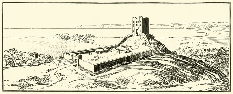 Típico Castelo normando (tinta sobre papel) de English School