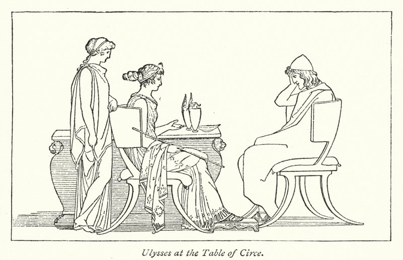 Ulisses na Mesa de Circe (litho) de English School